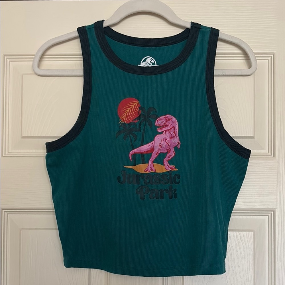 Jurassic Park Teal Tank Top